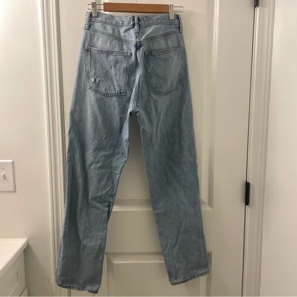 SALE! Agolde Button Front Straight Leg Classic Blue Women's Jeans Size 26 - Picture 4 of 9
